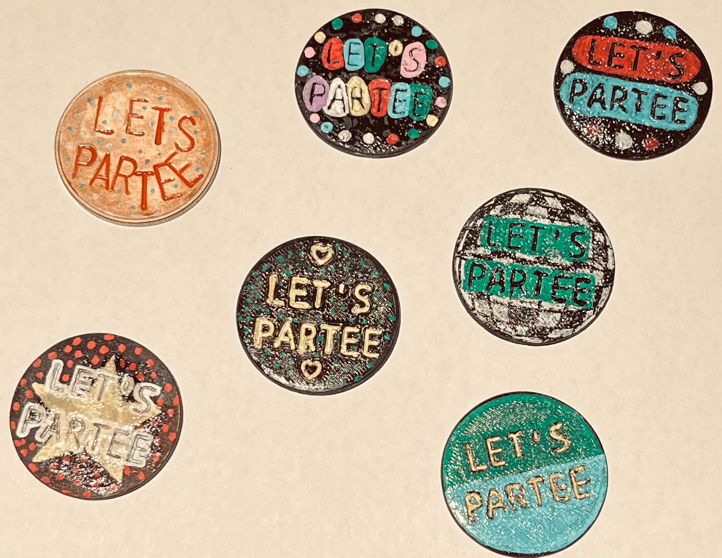 Let's Partee – seven markers in multiple styles